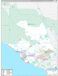 Oxnard-Thousand Oaks-Ventura Metro Area Wall Map Premium Style 2026